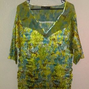 Casual Express crinkle look watercolor blouse